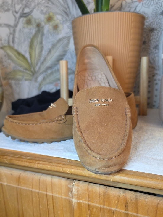 kate spade Shoes - kate spade Tan Suede Quilted Ballet Flats